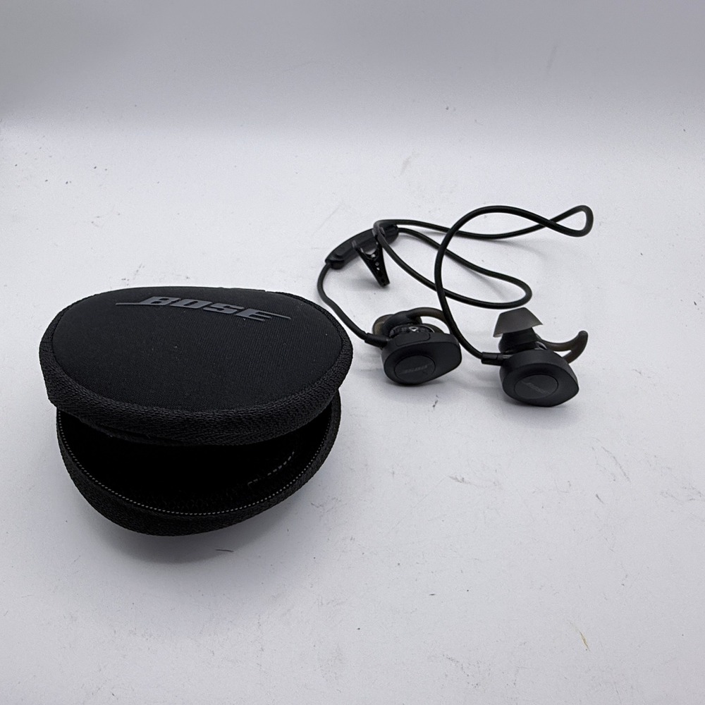 Bose SoundSport Wireless Headphones OS Black Bluetooth In-Ear Earbuds with Case